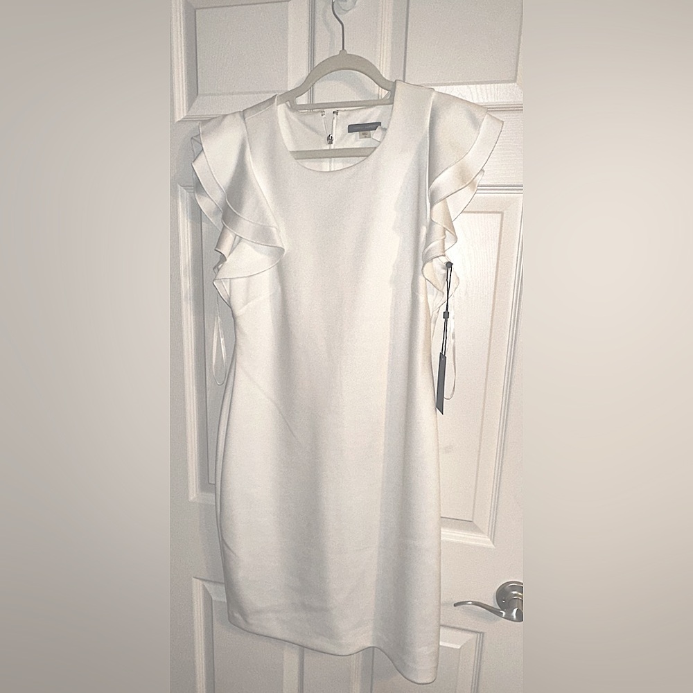 Tommy Hilfiger white Size 12 Flutter Sleeve Dress